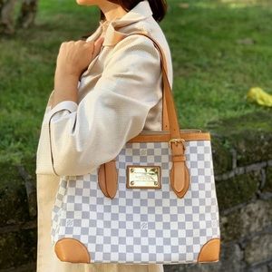💕Auth Louis Vuitton Damier Azur Hampstead MM Bag